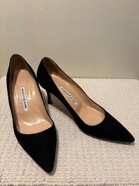 Manolo Blahnik Black Suede Pump